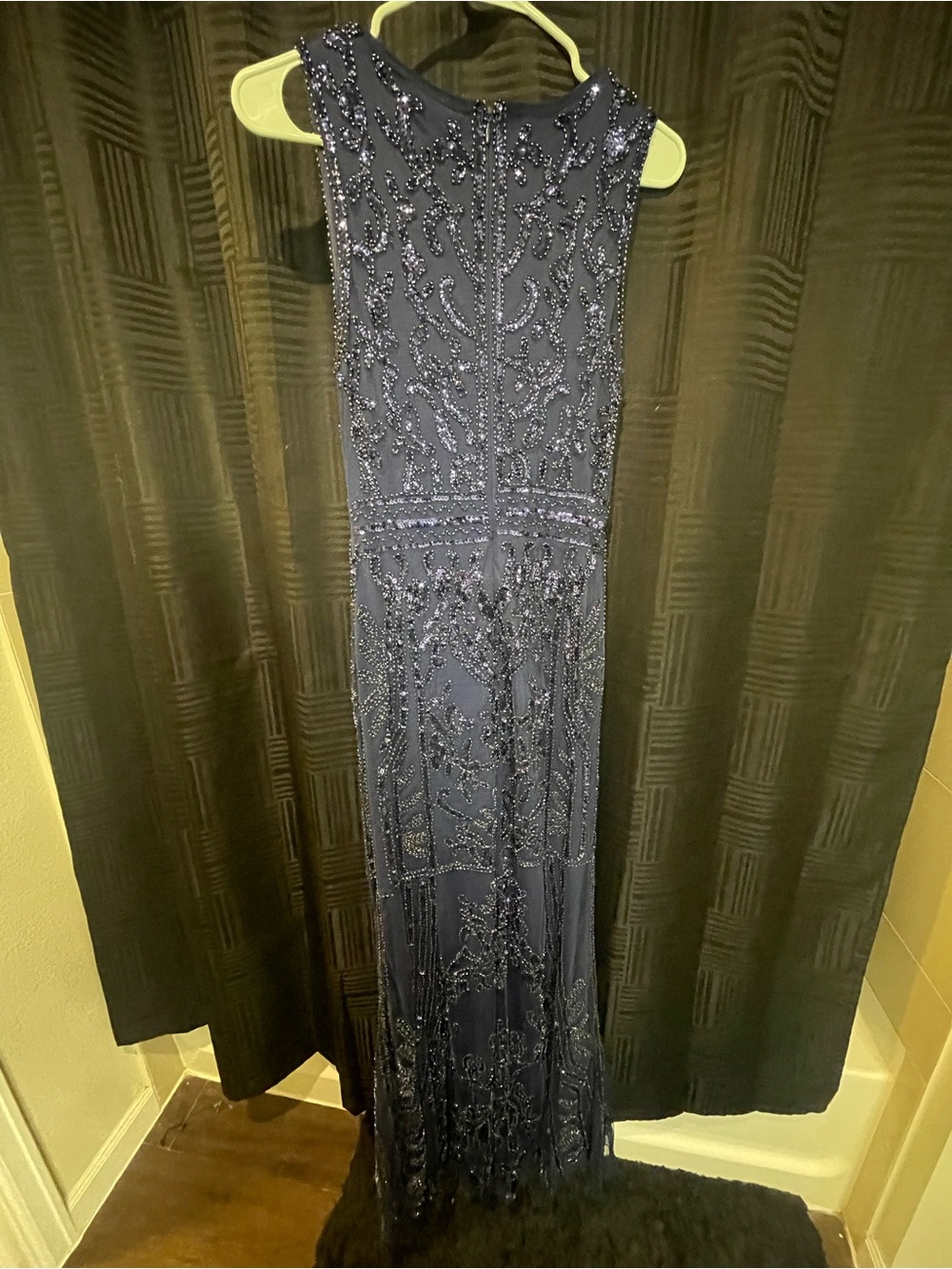 Lulu's Navy Blue Sequin Maxi Gown